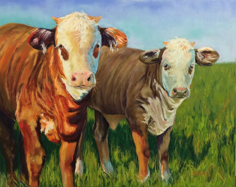 Western style cow artwork