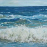 Ocean waves pastel art