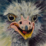 Ostrich chick painting